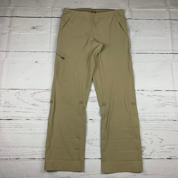 The North Face womens M beige cargo convertible roll up outdoor hiking pants - Picture 2 of 8